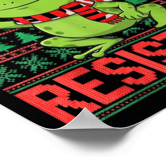 Funny Frog Retro Merry Resistmas Litical Ugly Chri Poster (Ecke)