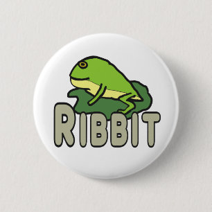 Funny Frog Ribbit Button