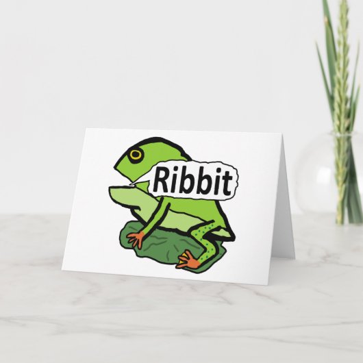 Funny Frog Ribbit Karte (Vorderseite)