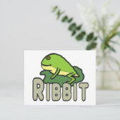 Funny Frog Ribbit Postkarte (Stehend Vorderseite)