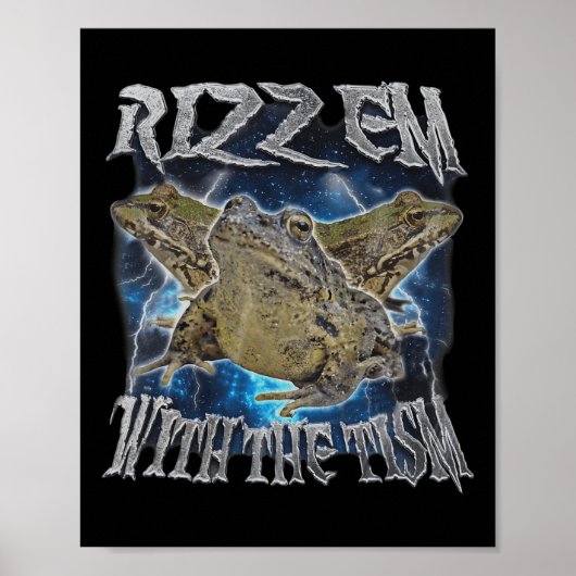 Funny Frog Rizz Em mit dem Tism Frog Meme Autismus Poster (Vorne)