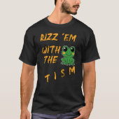 Funny Frog Rizz Em mit dem Tismus T-Shirt (Vorderseite)