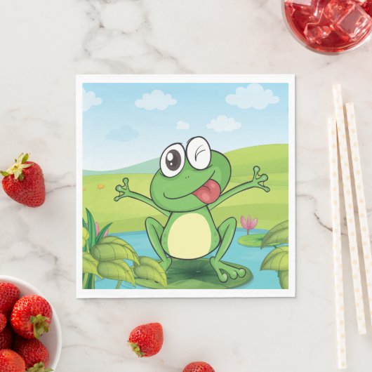 Funny Frog Serviette (Beispiel)