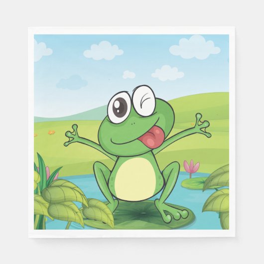 Funny Frog Serviette (Vorderseite)