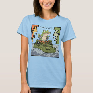 Funny Frog sitzend auf Alligator-Nase, das ist Leb T-Shirt