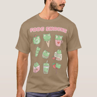 Funny Frog Snacks Cute Kawaii Aesthetic T-Shirt