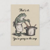 Funny Frog That's It You're Going in the Soup Meme Einladung (Vorderseite)