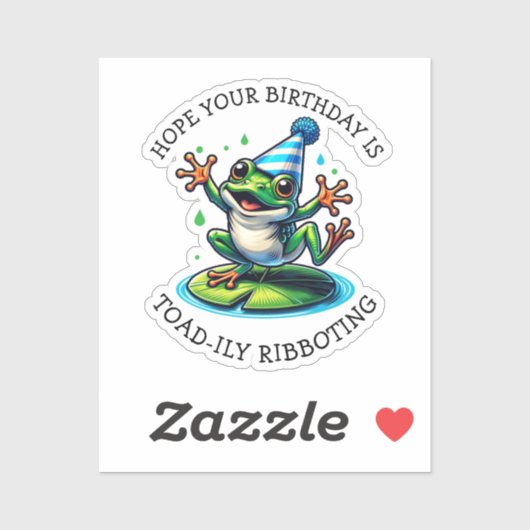 Funny Frog Themed Birthday Aufkleber (Blatt)