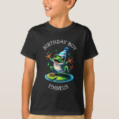 Funny Frog Themed Birthday Boy T-Shirt (Vorderseite)