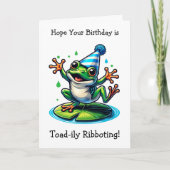 Funny Frog Themed Birthday Karte (Vorderseite)