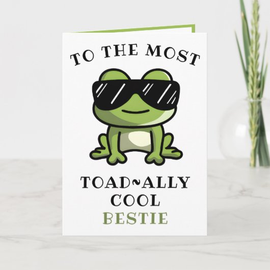 Funny Frog Toad Cool Bester Freund Happy Birthday Dankeskarte (Vorderseite)
