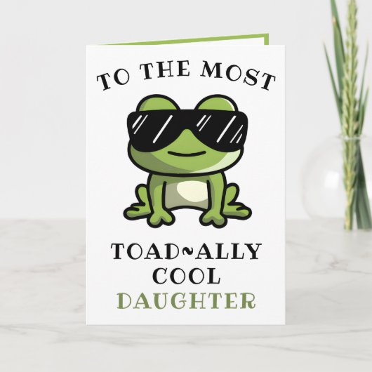 Funny Frog Toad Coolen Tochter glücklich Geburtsta Dankeskarte (Vorderseite)