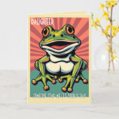 Funny Frog Toad Croak Daughter Happy Birthday Karte (Gelbe Blume)