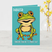 Funny Frog Toad Croak Daughter Happy Birthday Karte (Gelbe Blume)