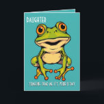 Funny Frog Toad Croak Daughter Happy Birthday Karte<br><div class="desc">Feiern Sie mit dieser fröhlichen Geburtstagskarte einen besonderen Tag! Mit lebendigen Farben und spielerischer Typografie ist diese Karte der ideale Ort, um Freude und Liebe zu verbreiten. Egal, ob Sie einem Freund, einem Familienmitglied oder Kollegen Geburtstagwünsche schicken, diese reizvolle Karte bringt ihnen sicher ein Lächeln ins Gesicht. Links für Ihre...</div>