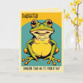 Funny Frog Toad Croak Daughter Happy Birthday Karte (Gelbe Blume)