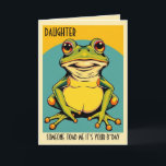 Funny Frog Toad Croak Daughter Happy Birthday Karte<br><div class="desc">Feiern Sie mit dieser fröhlichen Geburtstagskarte einen besonderen Tag! Mit lebendigen Farben und spielerischer Typografie ist diese Karte der ideale Ort, um Freude und Liebe zu verbreiten. Egal, ob Sie einem Freund, einem Familienmitglied oder Kollegen Geburtstagwünsche schicken, diese reizvolle Karte bringt ihnen sicher ein Lächeln ins Gesicht. Links für Ihre...</div>