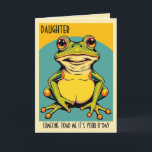 Funny Frog Toad Croak Daughter Happy Birthday Karte<br><div class="desc">Feiern Sie mit dieser fröhlichen Geburtstagskarte einen besonderen Tag! Mit lebendigen Farben und spielerischer Typografie ist diese Karte der ideale Ort, um Freude und Liebe zu verbreiten. Egal, ob Sie einem Freund, einem Familienmitglied oder Kollegen Geburtstagwünsche schicken, diese reizvolle Karte bringt ihnen sicher ein Lächeln ins Gesicht. Links für Ihre...</div>