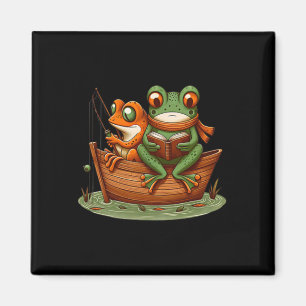 Funny Frog Toad Fishing Vintages Clic Book Toad Lo Magnet