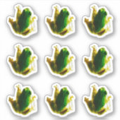 Funny Frog Toad Green Custom Cut Vinyl Sticker (Vorderseite)
