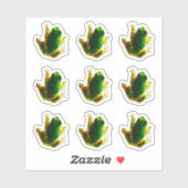 Funny Frog Toad Green Custom Cut Vinyl Sticker (Blatt)