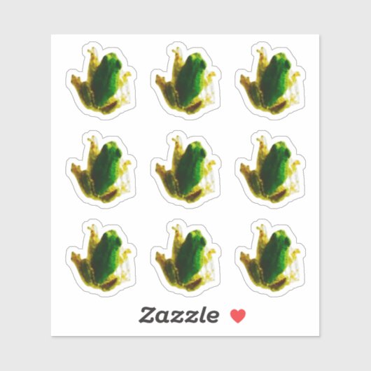 Funny Frog Toad Green Custom Cut Vinyl Sticker (Blatt)