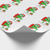 Funny Frog trägt einen Red Santa Claus Hat Geschenkpapier (Ecke)