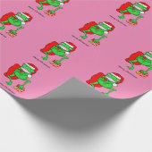Funny Frog trägt einen Red Santa Claus Hat Geschenkpapier (Ecke)