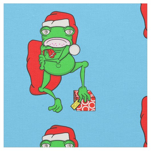 Funny Frog trägt einen Red Santa Claus Hat Stoff (Nahaufnahme)