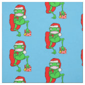 Funny Frog trägt einen Red Santa Claus Hat Stoff (Muster)