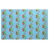 Funny Frog trägt einen Red Santa Claus Hat Stoff (Fat Quarter (45,7 x 55,9 cm))