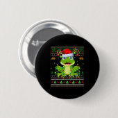 Funny Frog Ugly Christmas Sweaters Holiday Santa C Button (Vorne & Hinten)