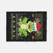 Funny Frog Ugly Christmas Sweaters Holiday Santa C Fleecedecke (Vorderseite (Horizontal))