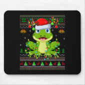 Funny Frog Ugly Christmas Sweaters Holiday Santa C Mousepad (Vorne)