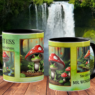 Funny Frog Watercolor Foto Kaffeetasse