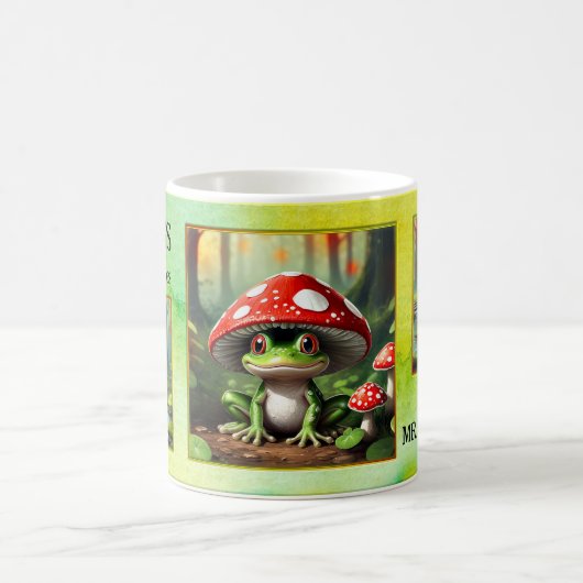 Funny Frog Watercolor Foto Kaffeetasse (Mittel)