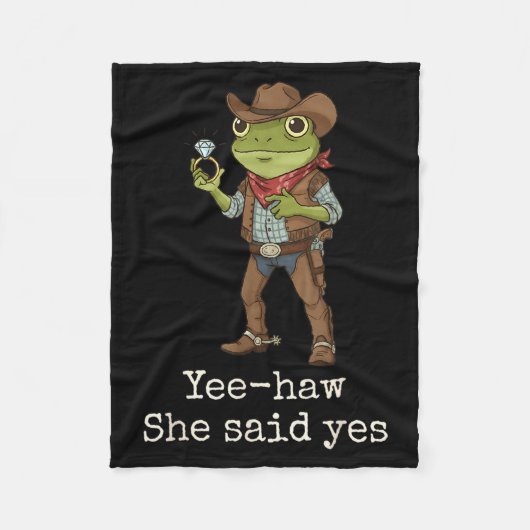 Funny Frog Western Engagement Matching Couples Tee Fleecedecke (Vorderseite)