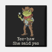 Funny Frog Western Engagement Matching Couples Tee Magnet (Vorne)