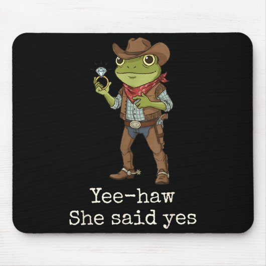 Funny Frog Western Engagement Matching Couples Tee Mousepad (Vorne)