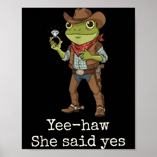 Funny Frog Western Engagement Matching Couples Tee Poster (Vorne)