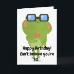 Funny Frog White Son 30. Geburtstag Karte<br><div class="desc">Funny Frog White Son 30. Geburtstag, ein einzigartiges Design für jeden, der etwas Besonderes für seinen Sohn zu seinem Geburtstag sucht. Das Design hat einen lustigen Frosch vorne mit anpassbarem Text, den Sie personalisieren können. Zögern Sie also nicht, ihn an Ihre eigene Geburtstagseinladung anzupassen. Wenn Sie Probleme haben, die Vorlage...</div>