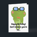 Funny Frog White Son 30. Geburtstag Karte<br><div class="desc">Funny Frog White Son 30. Geburtstag, ein einzigartiges Design für jeden, der etwas Besonderes für seinen Sohn zu seinem Geburtstag sucht. Das Design hat einen lustigen Frosch vorne mit anpassbarem Text, den Sie personalisieren können. Zögern Sie also nicht, ihn an Ihre eigene Geburtstagseinladung anzupassen. Wenn Sie Probleme haben, die Vorlage...</div>