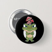 Funny Frog with mushrooms Button (Vorne & Hinten)