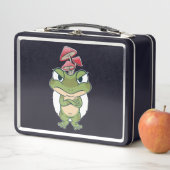 Funny Frog with mushrooms Metall Brotdose (Beispiel)