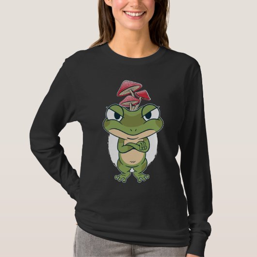 Funny Frog with mushrooms T-Shirt (Vorderseite)