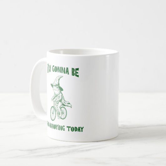 Funny Frog Wizard Riding A Bicycle Sarcastic Quote Kaffeetasse (Vorderseite Links)