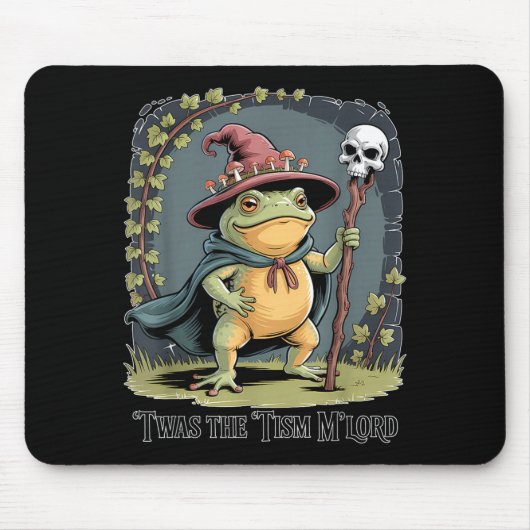Funny Frog Wizard twas The tism M'lord Fantasy Art Mousepad (Vorne)