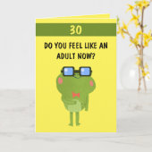 Funny Frog Yellow Custom Son 30th Birthday Karte (Gelbe Blume)