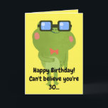 Funny Frog Yellow Son 30. Geburtstag Karte<br><div class="desc">Funny Frog Yellow Son 30. Geburtstag, ein einzigartiges Design für jeden, der etwas Besonderes für seinen Sohn zu seinem Geburtstag sucht. Das Design hat einen lustigen Frosch vorne mit anpassbarem Text, den Sie personalisieren können. Zögern Sie also nicht, ihn an Ihre eigene Geburtstagseinladung anzupassen. Wenn Sie Probleme haben, die Vorlage...</div>