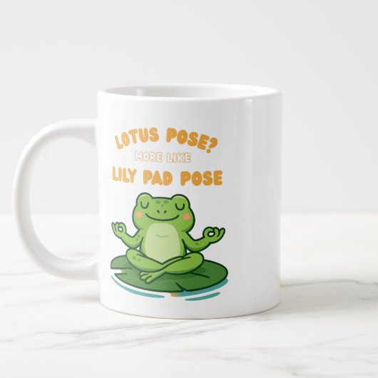 Funny Frog Yoga Cartoon Lotus Lily Pad Pose Design Jumbo-Tasse (Links)